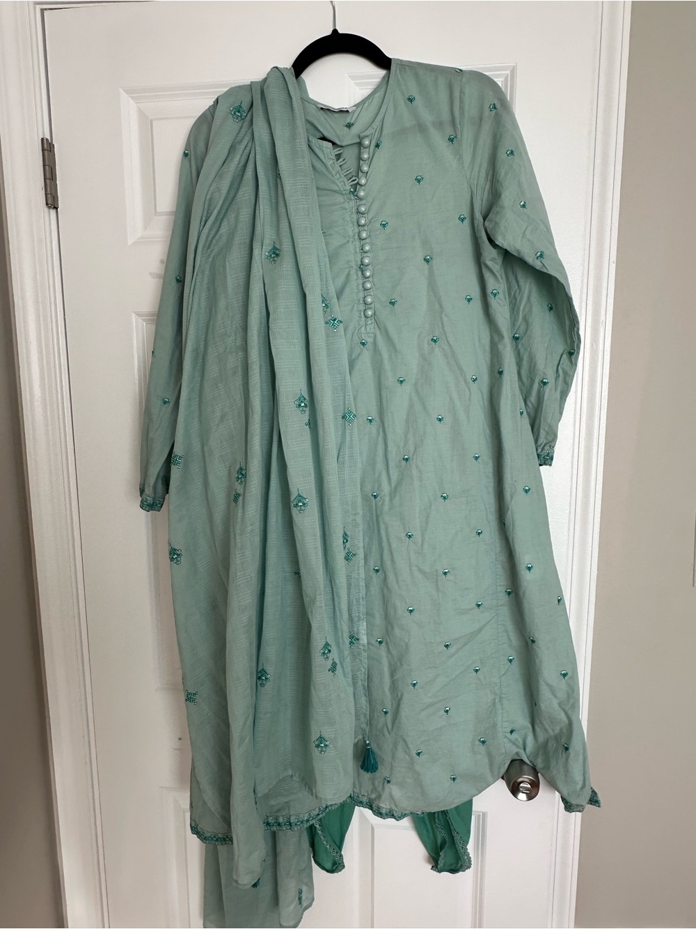 Sapphire - Light Teal Embroidered Shalwar Kameez Suit + Dupatta